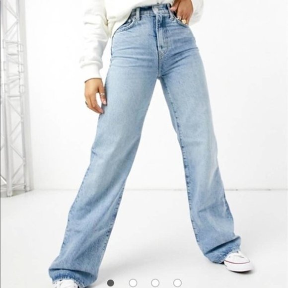 Free People Denim - Free People | Astoria Wide Leg Jeans Size 26 in Seafoam OB180481